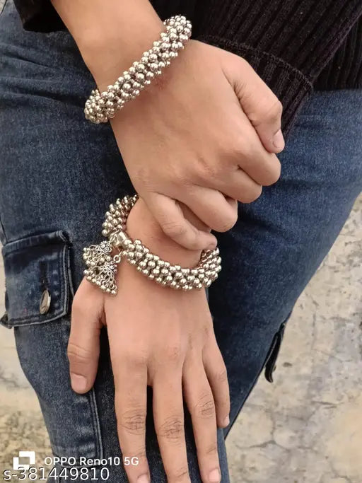 Silver Oxidized Kada