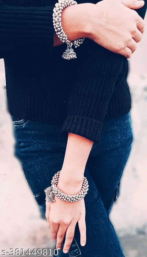 Silver Oxidized Kada