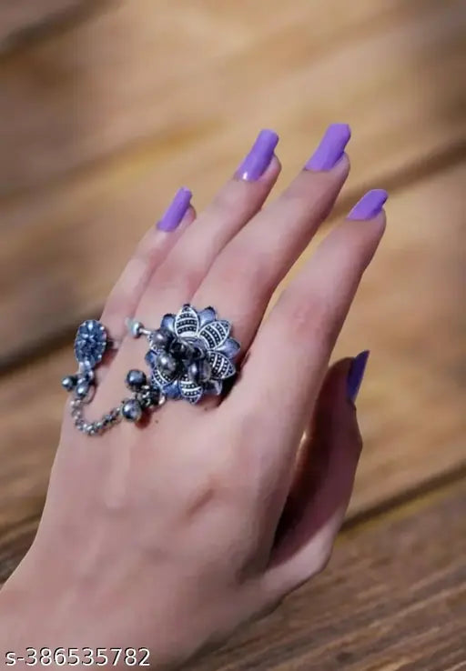 Adjustable Statement Flower Ring